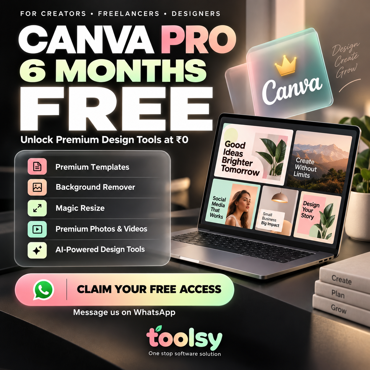 Toolsy Canva Pro six-month introductory promotional offer